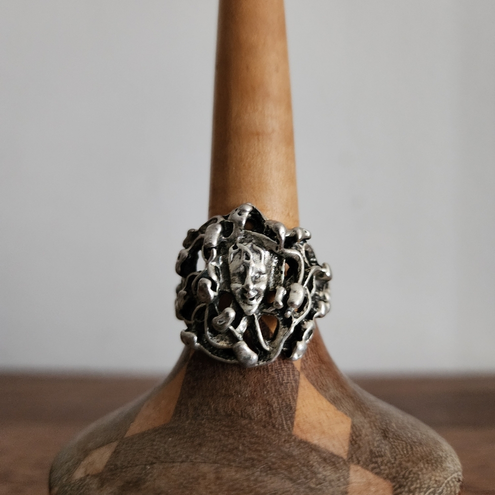 Gothic Style Medusa Masked Goddess Ring